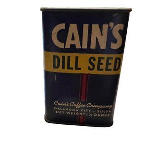 Vintage Cains Dill Seed Spice Tin 1/2 Oz Whole Oklahoma City Tulsa‎ Metal Can